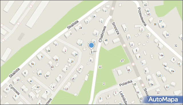 Szczecin, Chabrowa, 5, mapa Szczecina