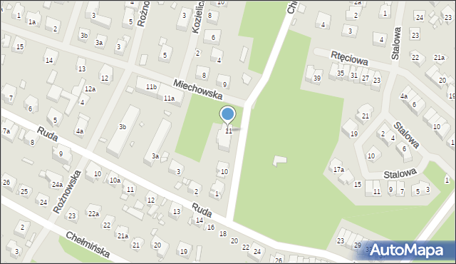 Szczecin, Chromowa, 11, mapa Szczecina