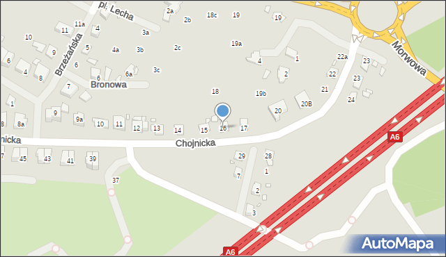 Szczecin, Chojnicka, 16, mapa Szczecina