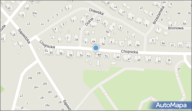 Szczecin, Chojnicka, 52a, mapa Szczecina