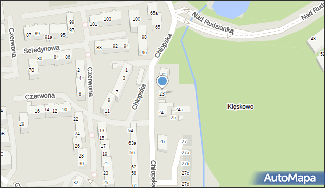 Szczecin, Chłopska, 23, mapa Szczecina