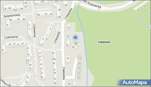 Szczecin, Chłopska, 24a, mapa Szczecina