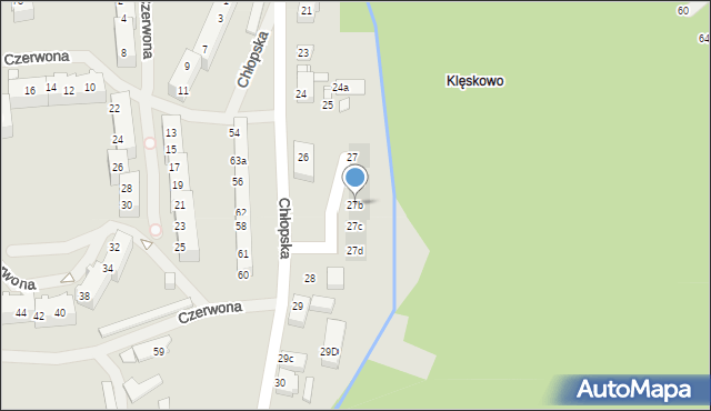 Szczecin, Chłopska, 27b, mapa Szczecina