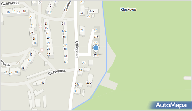 Szczecin, Chłopska, 27d, mapa Szczecina