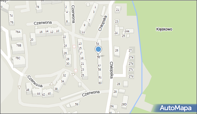 Szczecin, Chłopska, 56, mapa Szczecina