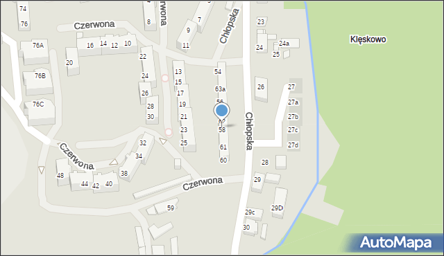 Szczecin, Chłopska, 61d, mapa Szczecina