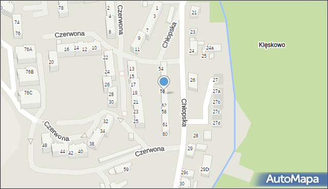 Szczecin, Chłopska, 62c, mapa Szczecina