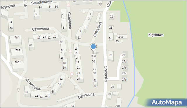 Szczecin, Chłopska, 63b, mapa Szczecina