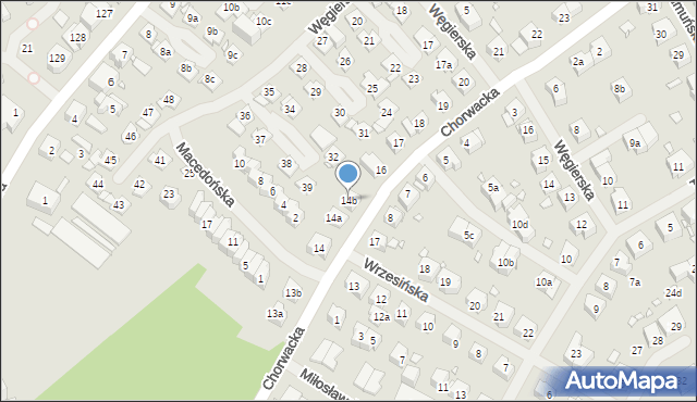 Szczecin, Chorwacka, 14b, mapa Szczecina