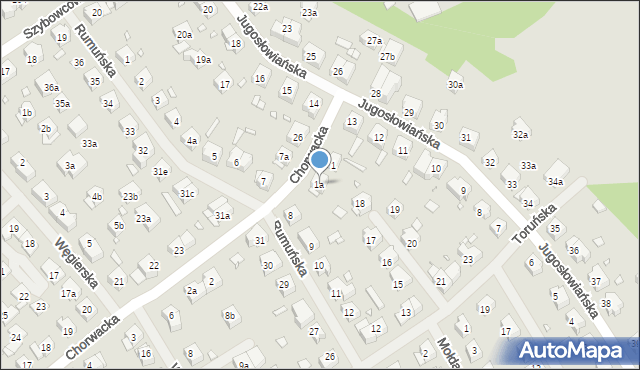 Szczecin, Chorwacka, 1a, mapa Szczecina