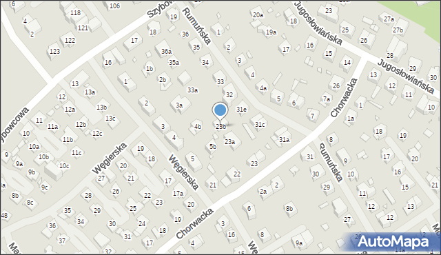 Szczecin, Chorwacka, 23b, mapa Szczecina