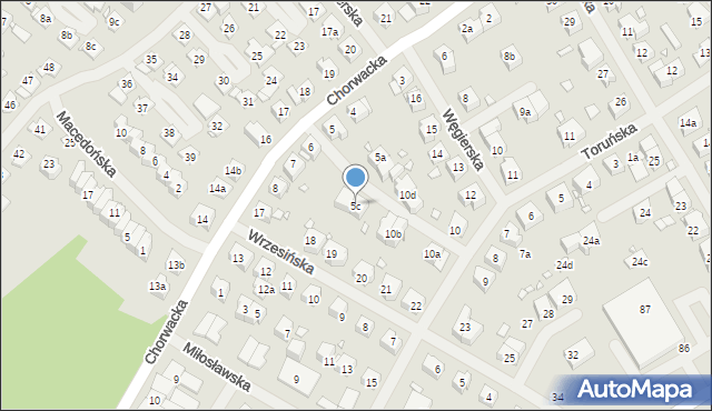 Szczecin, Chorwacka, 5c, mapa Szczecina