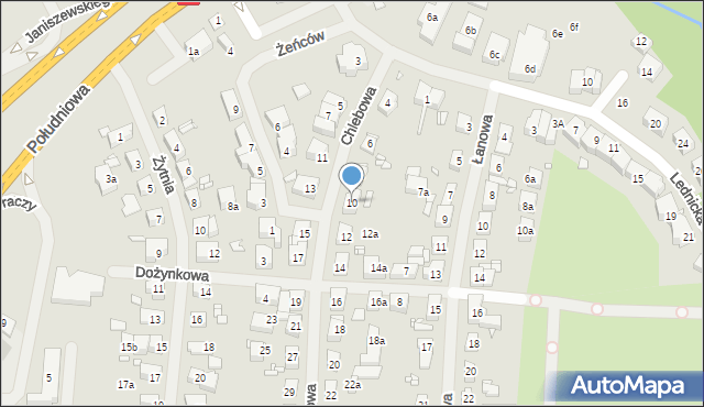 Szczecin, Chlebowa, 10, mapa Szczecina