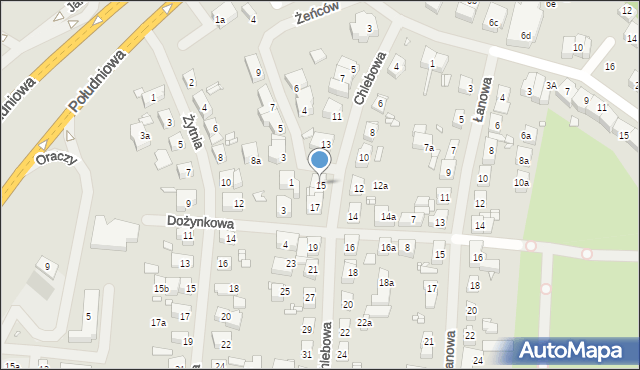Szczecin, Chlebowa, 15, mapa Szczecina