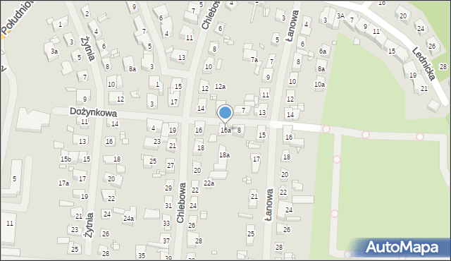 Szczecin, Chlebowa, 16a, mapa Szczecina