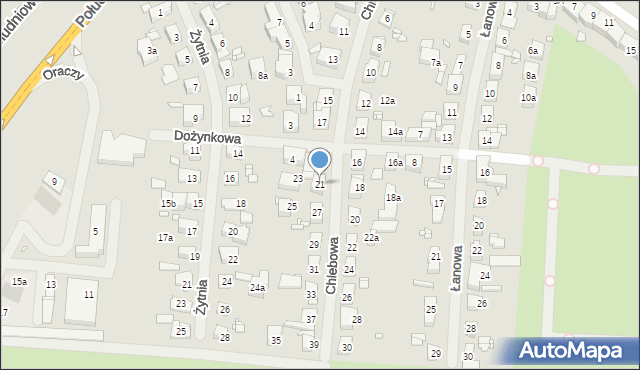 Szczecin, Chlebowa, 21, mapa Szczecina