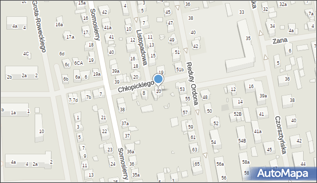 Szczecin, Chłopickiego Józefa, gen., 10, mapa Szczecina