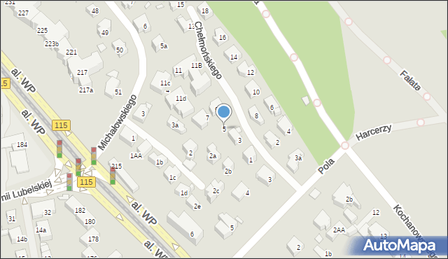 Szczecin, Chełmońskiego Józefa, 5, mapa Szczecina