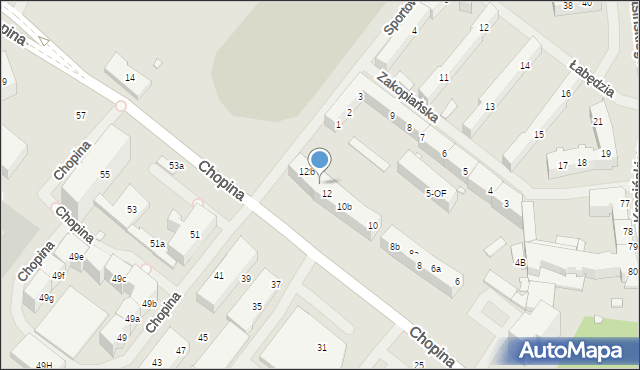 Szczecin, Chopina Fryderyka, 12a, mapa Szczecina