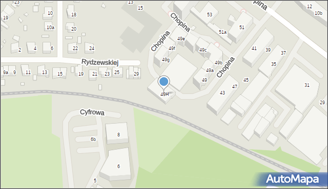 Szczecin, Chopina Fryderyka, 49H, mapa Szczecina