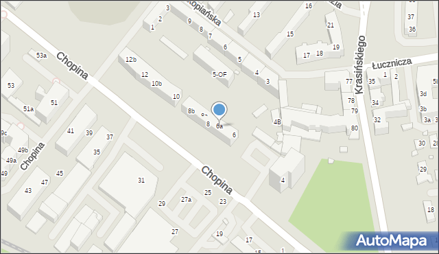 Szczecin, Chopina Fryderyka, 6a, mapa Szczecina