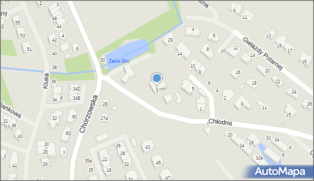 Szczecin, Chłodna, 1, mapa Szczecina