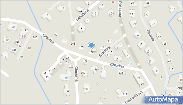 Szczecin, Chłodna, 109, mapa Szczecina