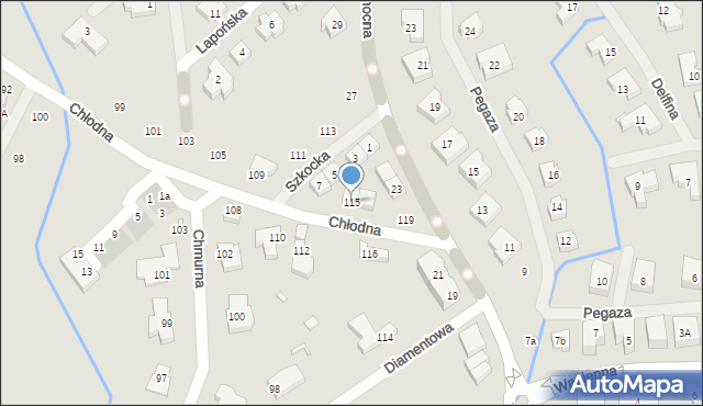Szczecin, Chłodna, 115, mapa Szczecina