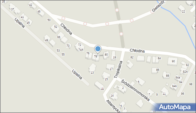 Szczecin, Chłodna, 78a, mapa Szczecina