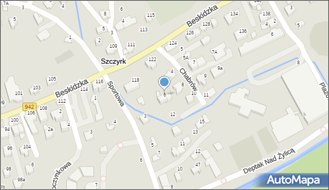 Szczyrk, Chabrów, 6, mapa Szczyrk