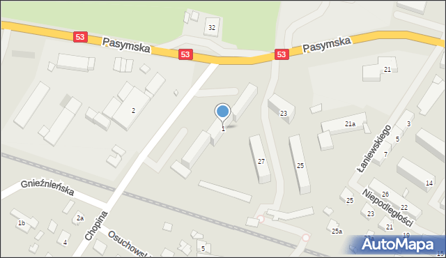 Szczytno, Chopina Fryderyka, 1, mapa Szczytno