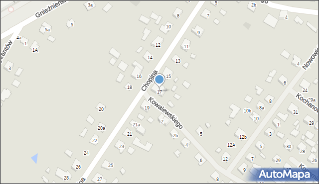 Szczytno, Chopina Fryderyka, 17, mapa Szczytno