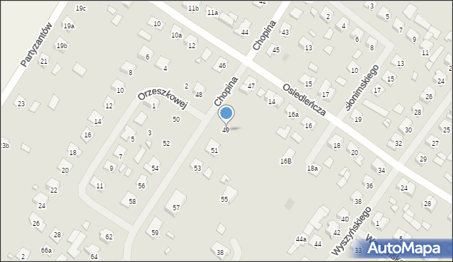 Szczytno, Chopina Fryderyka, 49, mapa Szczytno