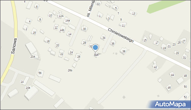 Szówsko, Chmielowskiego Adama, 34A, mapa Szówsko