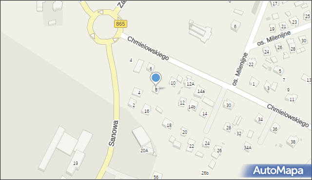 Szówsko, Chmielowskiego Adama, 8, mapa Szówsko