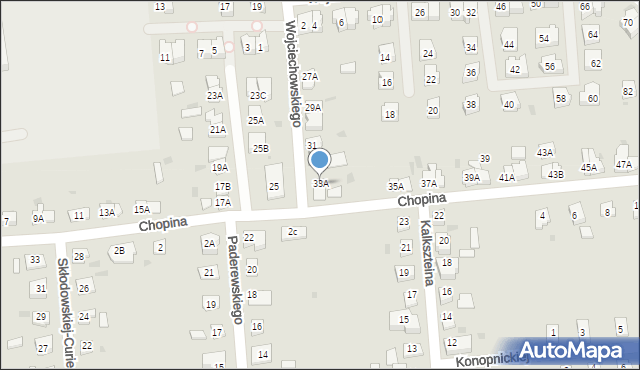 Sztum, Chopina Fryderyka, 33A, mapa Sztum