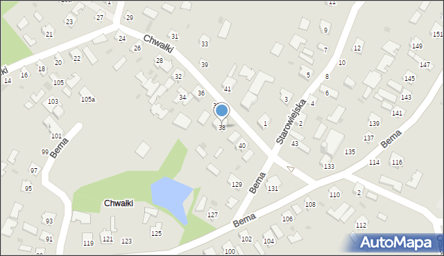 Tarnobrzeg, Chwałki, 38, mapa Tarnobrzegu