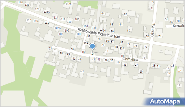 Tarnogóra, Chmielna, 14, mapa Tarnogóra