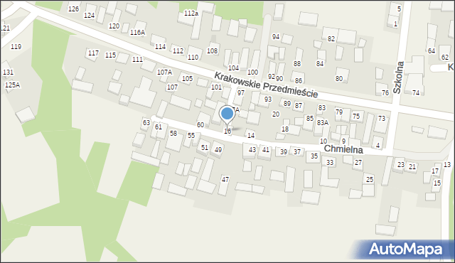 Tarnogóra, Chmielna, 16, mapa Tarnogóra