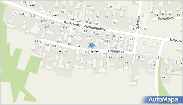 Tarnogóra, Chmielna, 39, mapa Tarnogóra