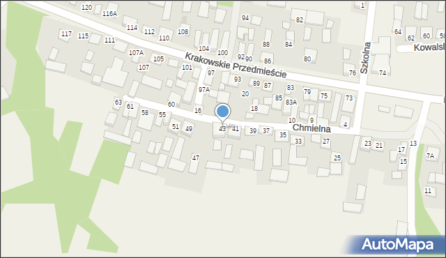 Tarnogóra, Chmielna, 43, mapa Tarnogóra
