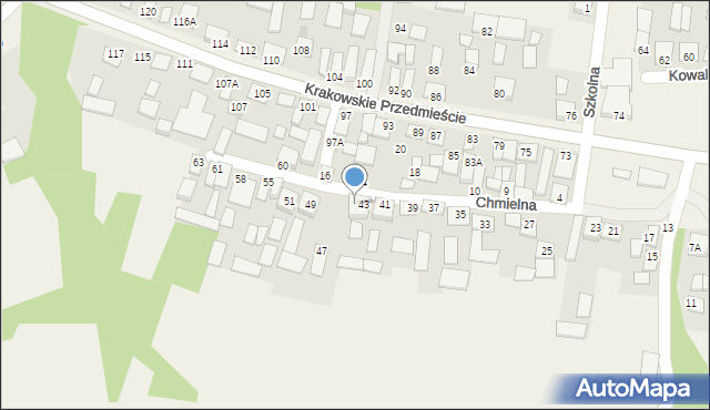 Tarnogóra, Chmielna, 45, mapa Tarnogóra