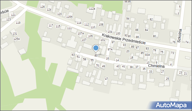 Tarnogóra, Chmielna, 60, mapa Tarnogóra