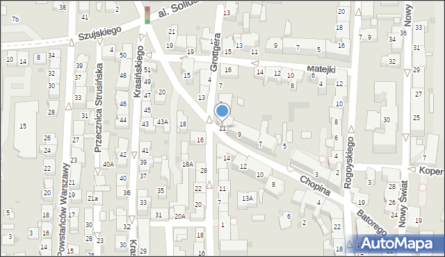 Tarnów, Chopina Fryderyka, 11, mapa Tarnów