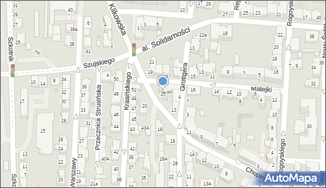 Tarnów, Chopina Fryderyka, 15, mapa Tarnów