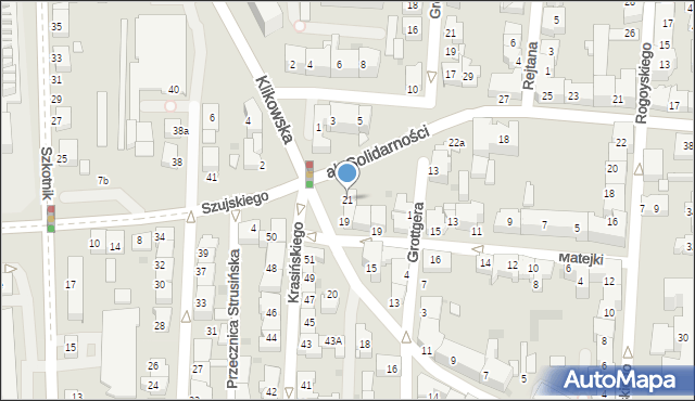 Tarnów, Chopina Fryderyka, 21, mapa Tarnów