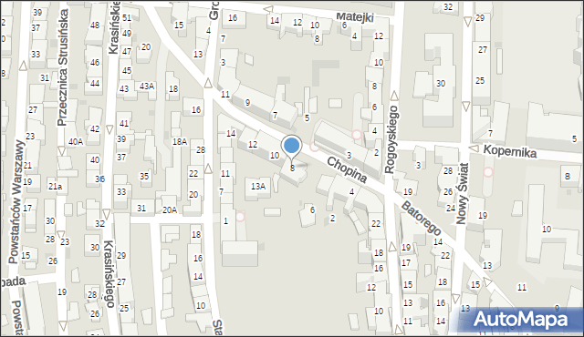 Tarnów, Chopina Fryderyka, 8, mapa Tarnów