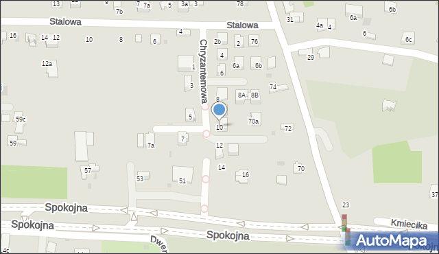 Tarnów, Chryzantemowa, 10, mapa Tarnów