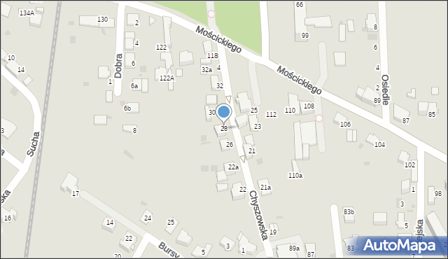 Tarnów, Chyszowska, 28, mapa Tarnów