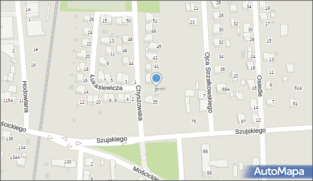 Tarnów, Chyszowska, 37, mapa Tarnów